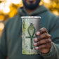 Heqet Nile Ankh Symbol 4 in 1 Can Cooler Tumbler Egyptian Lotus Motif in Watercolor Life Theme