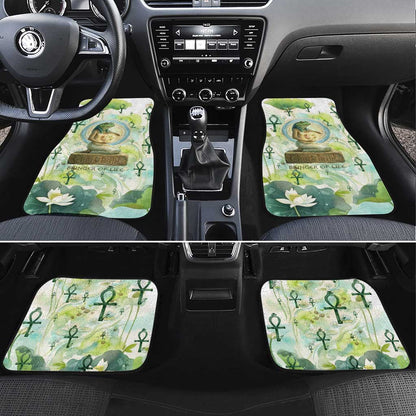 Heqet Nile Ankh Symbol Car Mats Egyptian Lotus Motif in Watercolor Life Theme