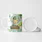 Heqet Nile Ankh Symbol Ceramic Mug Egyptian Lotus Motif in Watercolor Life Theme