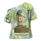 Heqet Nile Ankh Symbol Cross Shoulder Shirt Egyptian Lotus Motif in Watercolor Life Theme