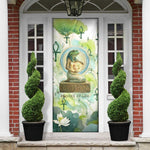Heqet Nile Ankh Symbol Door Cover Egyptian Lotus Motif in Watercolor Life Theme