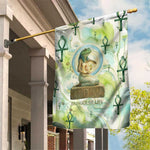 Heqet Nile Ankh Symbol Garden Flag Egyptian Lotus Motif in Watercolor Life Theme