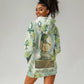 Heqet Nile Ankh Symbol Hoodie Dress Egyptian Lotus Motif in Watercolor Life Theme
