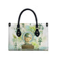 Heqet Nile Ankh Symbol Leather Bag Egyptian Lotus Motif in Watercolor Life Theme