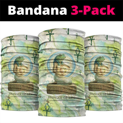 Heqet Nile Ankh Symbol Neck Gaiter Egyptian Lotus Motif in Watercolor Life Theme