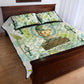 Heqet Nile Ankh Symbol Quilt Bed Set Egyptian Lotus Motif in Watercolor Life Theme