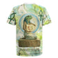 Heqet Nile Ankh Symbol Rugby Jersey Egyptian Lotus Motif in Watercolor Life Theme