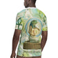 Heqet Nile Ankh Symbol Rugby Jersey Egyptian Lotus Motif in Watercolor Life Theme