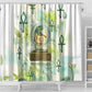 Heqet Nile Ankh Symbol Shower Curtain Egyptian Lotus Motif in Watercolor Life Theme