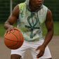 Heqet Nile Ankh Symbol Sleeveless Hoodie Egyptian Lotus Motif in Watercolor Life Theme