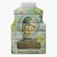 Heqet Nile Ankh Symbol Sleeveless Puffer Jacket Egyptian Lotus Motif in Watercolor Life Theme