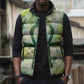 Heqet Nile Ankh Symbol Sleeveless Puffer Jacket Egyptian Lotus Motif in Watercolor Life Theme