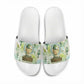 Heqet Nile Ankh Symbol Slide Sandals Egyptian Lotus Motif in Watercolor Life Theme