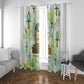 Heqet Nile Ankh Symbol Window Curtain Egyptian Lotus Motif in Watercolor Life Theme
