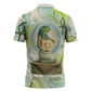 Heqet Nile Ankh Symbol Zipper Polo Shirt Egyptian Lotus Motif in Watercolor Life Theme