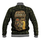 Heqet Ornate Frog Egyptian Baseball Jacket with Hieroglyphic Backdrop in Creation Theme