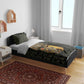 Heqet Ornate Frog Egyptian Bedding Set with Hieroglyphic Backdrop in Creation Theme