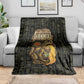 Heqet Ornate Frog Egyptian Blanket with Hieroglyphic Backdrop in Creation Theme