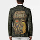 Heqet Ornate Frog Egyptian Blazer with Hieroglyphic Backdrop in Creation Theme
