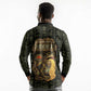 Heqet Ornate Frog Egyptian Long Sleeve Polo Shirt with Hieroglyphic Backdrop in Creation Theme