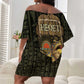 Heqet Ornate Frog Egyptian Off Shoulder Short Dress with Hieroglyphic Backdrop in Creation Theme