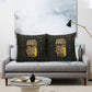 Heqet Ornate Frog Egyptian Pillow Cover with Hieroglyphic Backdrop in Creation Theme