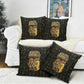 Heqet Ornate Frog Egyptian Pillow Cover with Hieroglyphic Backdrop in Creation Theme