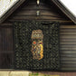 Heqet Ornate Frog Egyptian Quilt with Hieroglyphic Backdrop in Creation Theme