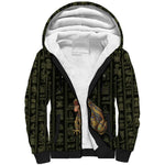 Heqet Ornate Frog Egyptian Sherpa Hoodie with Hieroglyphic Backdrop in Creation Theme