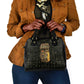 Heqet Ornate Frog Egyptian Shoulder Handbag with Hieroglyphic Backdrop in Creation Theme