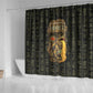 Heqet Ornate Frog Egyptian Shower Curtain with Hieroglyphic Backdrop in Creation Theme