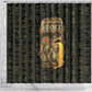 Heqet Ornate Frog Egyptian Shower Curtain with Hieroglyphic Backdrop in Creation Theme