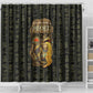 Heqet Ornate Frog Egyptian Shower Curtain with Hieroglyphic Backdrop in Creation Theme