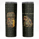 Heqet Ornate Frog Egyptian Skinny Tumbler with Hieroglyphic Backdrop in Creation Theme