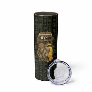 Heqet Ornate Frog Egyptian Skinny Tumbler with Hieroglyphic Backdrop in Creation Theme