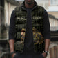 Heqet Ornate Frog Egyptian Sleeveless Puffer Jacket with Hieroglyphic Backdrop in Creation Theme