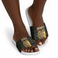 Heqet Ornate Frog Egyptian Slide Sandals with Hieroglyphic Backdrop in Creation Theme