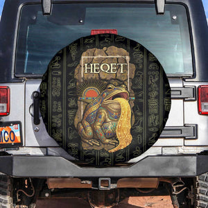 Heqet Ornate Frog Egyptian Spare Tire Cover with Hieroglyphic Backdrop in Creation Theme