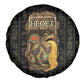 Heqet Ornate Frog Egyptian Spare Tire Cover with Hieroglyphic Backdrop in Creation Theme