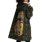 Heqet Ornate Frog Egyptian Wearable Blanket Hoodie with Hieroglyphic Backdrop in Creation Theme