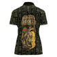 Heqet Ornate Frog Egyptian Women Polo Shirt with Hieroglyphic Backdrop in Creation Theme