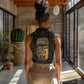 Heqet Ornate Frog Egyptian Women Sleeveless Polo Shirt with Hieroglyphic Backdrop in Creation Theme