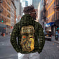 Heqet Ornate Frog Egyptian Zip Hoodie with Hieroglyphic Backdrop in Creation Theme