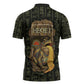 Heqet Ornate Frog Egyptian Zipper Polo Shirt with Hieroglyphic Backdrop in Creation Theme