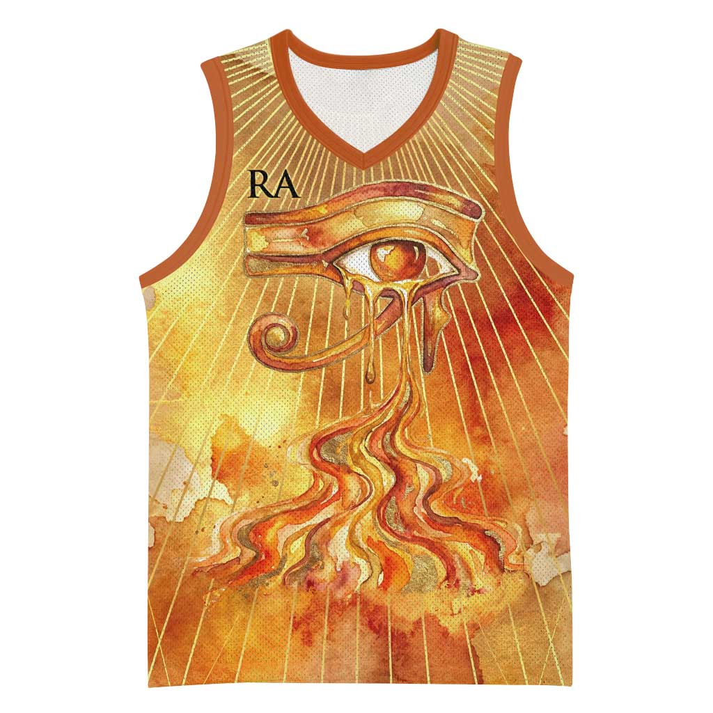 Ra Egyptian Basketball Jersey Sun God Eye of Ra Fiery Wings Eternal Source Golden Light