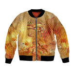 Ra Egyptian Bomber Jacket Sun God Eye of Ra Fiery Wings Eternal Source Golden Light