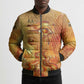 Ra Egyptian Bomber Puffer Jacket Sun God Eye of Ra Fiery Wings Eternal Source Golden Light