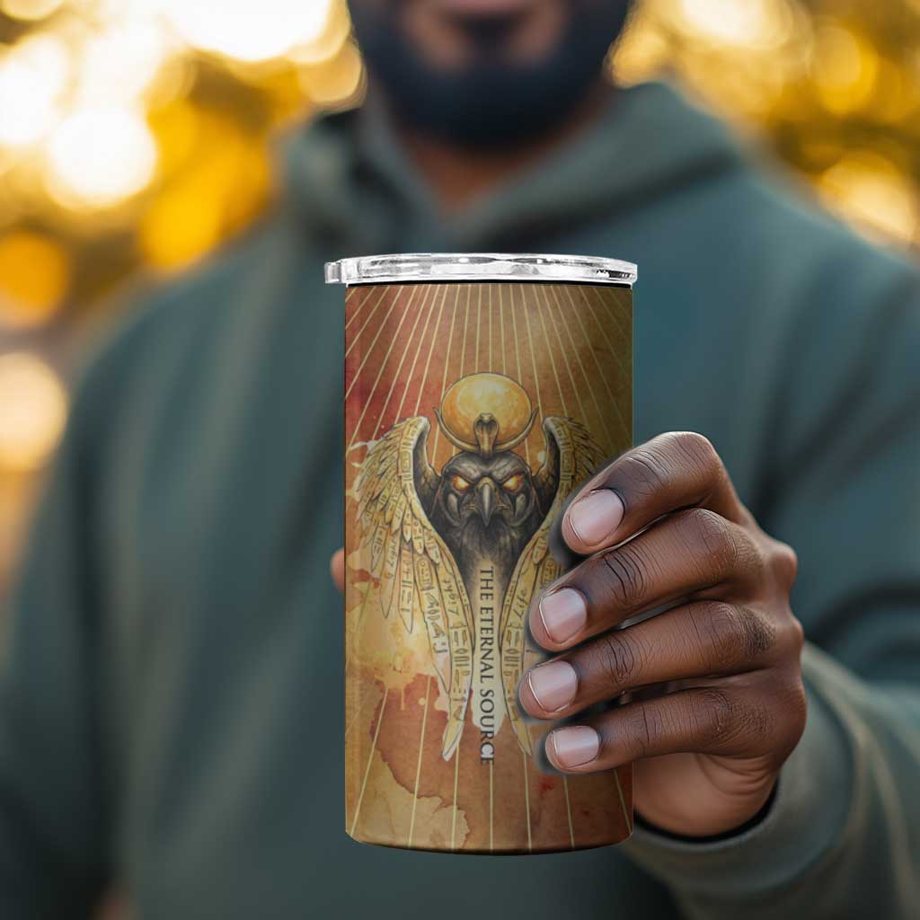Ra Egyptian 4 in 1 Can Cooler Tumbler Sun God Eye of Ra Fiery Wings Eternal Source Golden Light