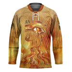 Ra Egyptian Hockey Jersey Sun God Eye of Ra Fiery Wings Eternal Source Golden Light