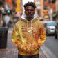 Ra Egyptian Hoodie Sun God Eye of Ra Fiery Wings Eternal Source Golden Light